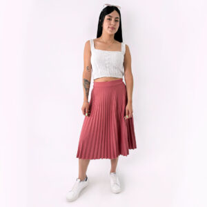 Falda Larga Plisada Guayaba