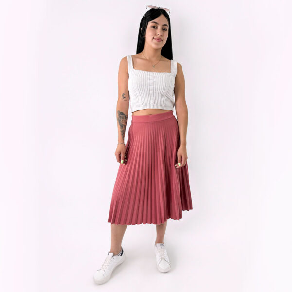 Falda Larga Plisada Guayaba