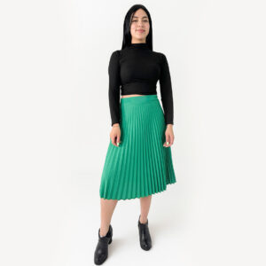 Falda Larga Plisada Verde